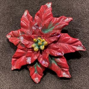 Poinsettia pin
